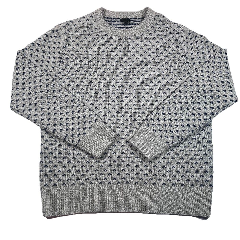 J Crew 100% Wool Birdseye Knit Crewneck Sweater Preppy Men's XL